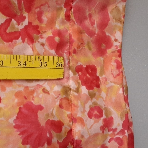 Talbots Cowl Neck Orange Spring Summer Sleeveless Floral Print Dress - Picture 5 of 9